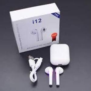 Tai nghe InPods i12 không dây – Thiết kế nhẹ, kết nối nhanh, hộp sạc trắng, âm bass tốt, dùng cho điện thoại và máy tính bảng