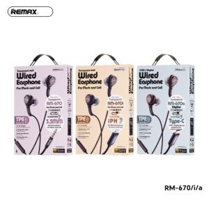 Tai Nghe Remax RM-670/i/a Chính Hãng, Âm Thanh HiFi Chất Lượng Cao, Tần Số 20Hz–20KHz, Công Suất Loa 3mW, Độ Nhạy 105dB, Micro -42dB, Dây 1.2m Bền Bỉ, Tương Thích Cổng Type-C, Lightning, 3.5mm, Giải Pháp Nghe Nhạc Và Đàm Thoại Hoàn Hảo