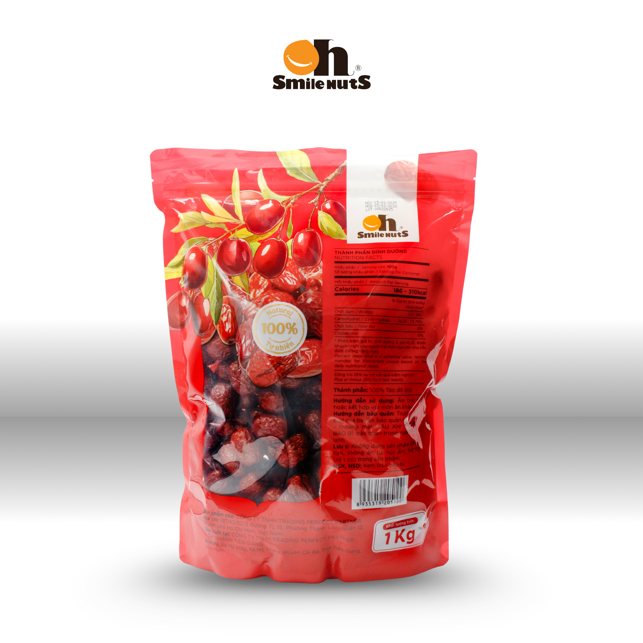 Quà biếu sang trọng Táo Đỏ Kẹp Óc Chó Túi Zipper 350g, kết hợp dinh dưỡng và hương vị tự nhiên, giúp kết nối gia đình, bạn bè, dùng ăn vặt hoặc thưởng trà thư giãn mỗi ngà