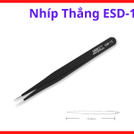 Nhíp Thẳng ESD-12, Nhíp Chống Tĩnh Điện Đầu Nhọn Thẳng, Dụng Cụ Gắp Linh Kiện Điện Tử SMD, IC, Chip, Dùng Sửa Chữa Máy Hàn, Điện Thoại, Bo Mạch, DIY Electronics, Anti Static Stainless Steel Tweezers