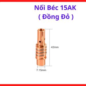 Nối Béc 15AK Đồng Đỏ, Đầu Nối Béc Súng Hàn MIG Ren M6, Truyền Điện Tốt, Phụ Kiện Hàn MIG CO2 Cho Súng 15AK