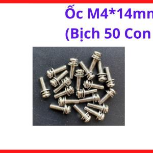 Ốc M4x14mm, Bịch 50 Con, Ốc Ren M4 Dài 14mm Dùng Lắp Ráp Máy Hàn, Máy Điện Tử, Cơ Khí DIY, Phụ Kiện Bắt Khung Kim Loại, Ốc Máy M4 Cho Sửa Chữa Thiết Bị Điện, Bulong Ren Tiêu Chuẩn