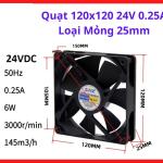 Quạt mỏng 120x120x25mm 24V chất lượng cao, quạt 120x120 24V 0.25A loại mỏng 25mm siêu bền, phụ kiện sửa chữa nguồn tổ ong và máy in 3D, thiết kế chuẩn xác giúp lắp đặt nhanh chóng và an toàn tuyệt đối