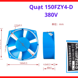 Quạt hướng trục 380V chất lượng cao, quạt 150FZY4-D 380V siêu bền, phụ kiện lắp đặt máy hàn công suất lớn và thiết bị điện tử, thiết kế khung nhôm chắc chắn, giải pháp tản nhiệt hiệu quả cho tủ điện nhà xưởng