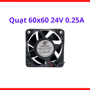 Quạt tản nhiệt bo mạch công nghiệp độ bền cao, quạt 60x60 24V 0.25A chuyên dụng, vật liệu khung nhựa tản nhiệt cực tốt, thiết kế thông minh giúp tiết kiệm thời gian lắp đặt cho các kỹ sư và thợ điện tử