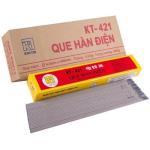 Que hàn sắt Kim Tín KT-4214.0mm, hàn đa vị trí, độ bền kéo 430MPa, độ giãn dài 24%, mối hàn đẹp, sản phẩm chính hãng, hộp 5kg tiện lợi cho công trình dân dụng