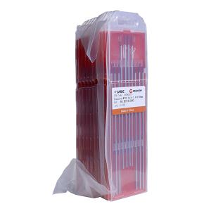 Kim hàn TIG Jasic 10096503 2.4x150mm, que volfram đỏ WT-20 đường kính 2.4mm chiều dài 150mm, điện cực tungsten dùng cho máy hàn TIG, ứng dụng hàn sắt và inox