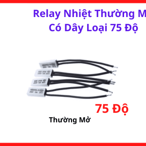 Relay Nhiệt Thermal Switch NO 75 Độ Có Dây, Công Tắc Nhiệt Cơ Khí Đóng Mạch Khi Đạt Nhiệt Độ Cài Đặt, Dùng Cho Thiết Bị Điện Và Điện Tử, linh kiện máy hàn.