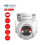 MÀU SẮC BAN ĐÊM SIÊU SẮC NÉT – Camera Wifi KBVision KX-S5BW 5MP, ánh sáng kép 30m full color + IR, quay quét 355°/65°, AI phát hiện người & xe, báo động + đàm thoại, lưu 256GB