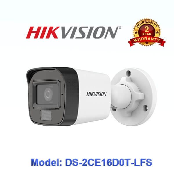 Hikvision DS-2CE16D0T-LFS, Camera Hồng Ngoại 2MP, Truyền Hình Ảnh Full HD, Mic Tích Hợp, Chống Nước IP67, Quan Sát Rõ Cả Ngày Lẫn Đêm, Dễ Lắp Đặt, Bền Bỉ Lâu Dài