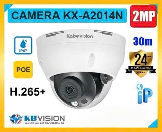 Camera Dome IP Kbvision KX-A2014N, độ phân giải 1080P, cảm biến Sony SNR1s, hồng ngoại 30m, ONVIF, P2P, ghi hình siêu nét ban đêm, phù hợp cho nhà ở, văn phòng, cửa hàng và nhà xưởng