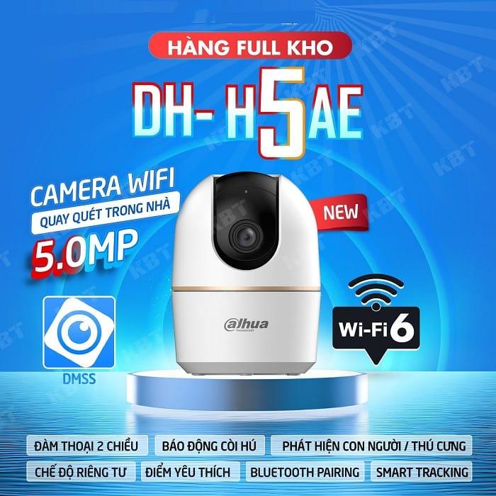 Camera Wifi Dahua 5.0MP Chính Hãng, Hồng Ngoại Ban Đêm, Phát Hiện Con Người, Âm Thanh Hai Chiều, Hỗ Trợ Thẻ Nhớ 256GB, Góc Quay Rộng 355°, Hình Ảnh Full HD Rõ Nét
