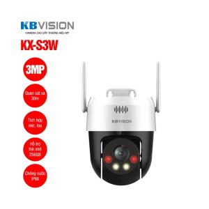 Camera Giám Sát Wifi Kbvision 3.0MP Ngoài Trời, H265+, Góc Rộng 86.8°, Smart Tracking, Báo Động Còi Hú, Full Color Ban Đêm, Chống Nước IP66, Hỗ Trợ Thẻ Nhớ 256GB, Đàm Thoại 2 Chiều