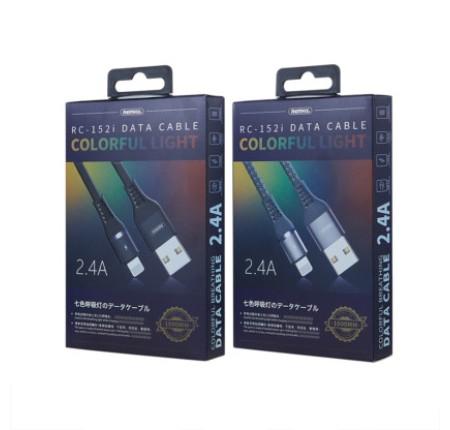 Cáp Sạc Remax RC-152i 1m USB to Lightning – Sạc Nhanh Ổn Định, Truyền Dữ Liệu An Toàn, Dây Bền Chống Rối, Tương Thích iPhone/iPad