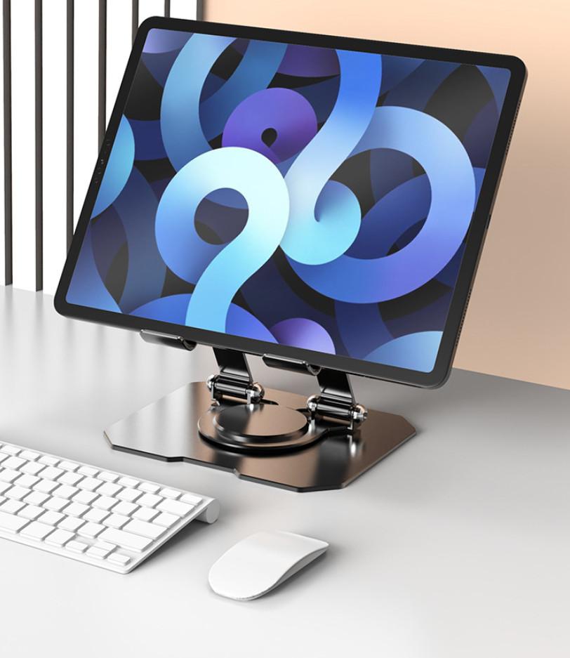 Giá đỡ L08 xoay 360° kim loại – đế giữ điện thoại & iPad, kẹp chắc chắn, thiết kế gọn nhẹ