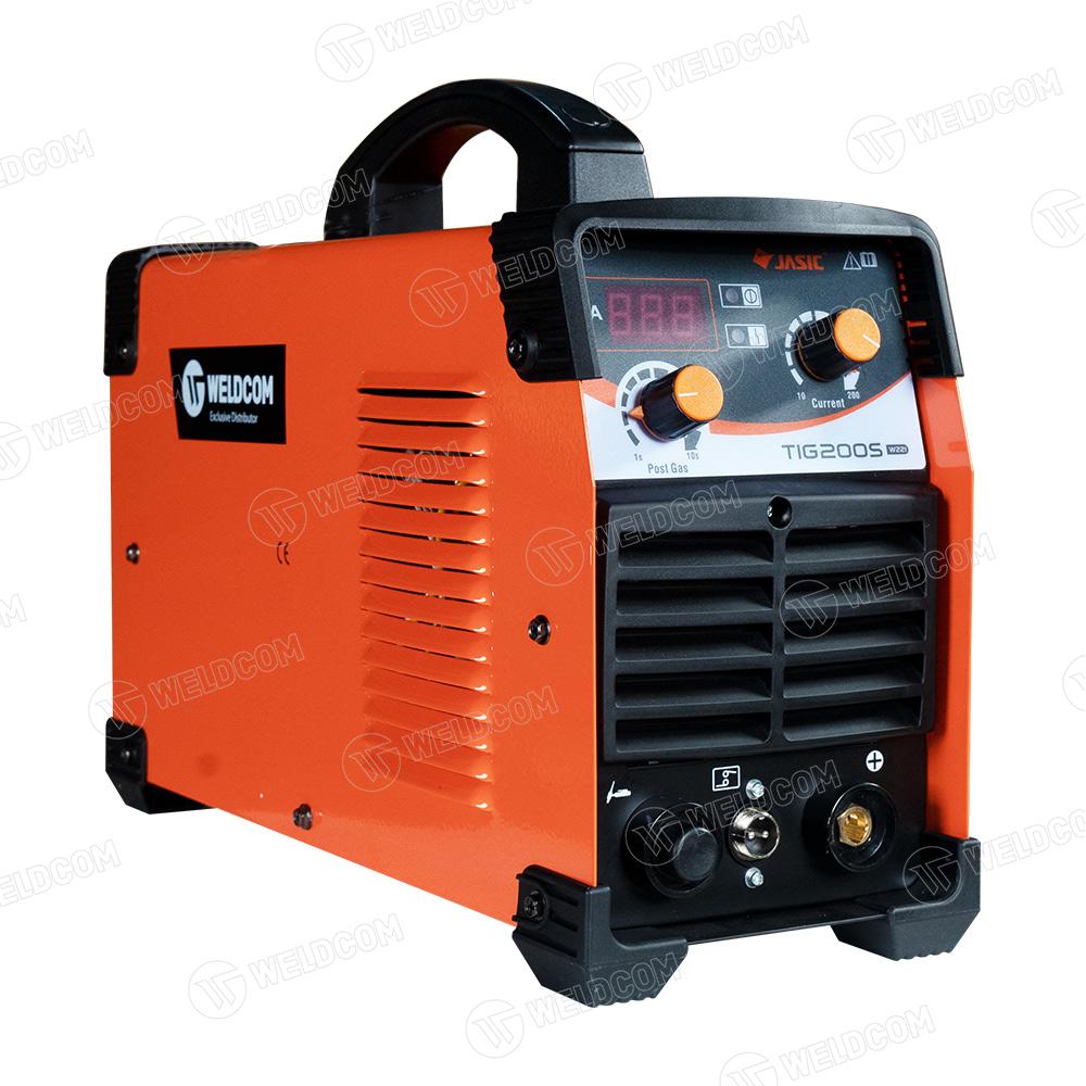 Máy hàn Jasic TIG 200S W221 AC/DC Inverter hiệu năng 200A, hàn inox-thép đẹp không bắn tóe, dòng hàn ổn định, dễ kiểm soát – lý tưởng cho thợ kim loại, xưởng, công trình.