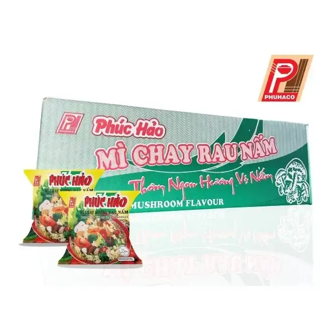 Mì Chay Rau Nấm Phúc Hảo ăn liền thơm ngon, bổ dưỡng, giải pháp nhanh gọn cho bữa chay gia đình – sợi dai, nước dùng thanh nhẹ, giàu vitamin – lựa chọn lý tưởng cho người ăn chay, thích hợp làm bữa sáng nhanh tiện lợi