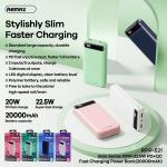 Pin sạc dự phòng Remax RPP-521, Dung lượng 20000mAh, sạc nhanh QC 3.0 & PD, màn hình LED tiện dụng, hỗ trợ nhiều loại cáp, tối ưu cho smartphone và tablet