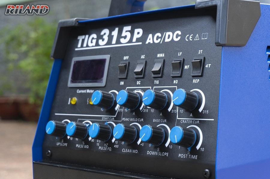 Riland TIG 315PAC DC máy hàn đa năng AC/DC + xung + que, hàn phôi 1-8 mm, điều chỉnh tần số xung & độ rộng xung, mối hàn đồng đều, hoạt động ổn định dưới tải, phù hợp nhà máy inox & nhôm