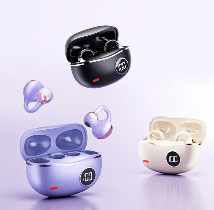Tai Nghe Bluetooth TWS M91 Clip-On – Thiết Kế Kẹp Tai, Âm Thanh Stereo, Hiển Thị LED Pin, Chống Nước IPX5, Pin Dài