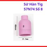 Sứ Hàn TIG 57N74 Số 8 Chụp Sứ TIG Có Lọc Khí Gas Lens, Phụ Kiện Hàn TIG WP17 WP18 WP26, Tăng Độ Phủ Khí Argon, Giúp Mối Hàn Inox Sáng Đẹp, Giảm Oxy Hóa, Linh Kiện Máy Hàn TIG