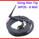 Súng Hàn TIG WP26 8 Mét, Mỏ Hàn TIG Làm Mát Bằng Khí Cho Máy Hàn TIG 250A, Dây Dài Linh Hoạt Hỗ Trợ Hàn Inox Nhôm Sắt Dày, Phù Hợp Xưởng Cơ Khí Công Trình Và Gia Công Kim Loại Tải Liên Tục, kho linh kiện máy hàn.