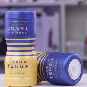 Cốc thủ dâm TENGA Premium Dual Sensation CUP chính hãng Nhật Bản, thiết kế hai vùng cảm giác đối lập, một phía ôm sát mạnh hơn, một phía mềm mại hơn, tích hợp gel bôi trơn, không rung, không cần pin