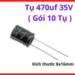 Tụ 470uF 35V Gói 10 Tụ Hóa Phân Cực, Linh Kiện Điện Tử Lọc Nguồn, Sửa Chữa Máy Hàn Inverter, Bo Điều Khiển Công Nghiệp, Mạch Nguồn Xung, Mạch Âm Thanh, DIY Điện Tử, Thay Thế Tụ Hỏng, Chịu Nhiệt 105 Độ C, Ứng Dụng Đa Dạng