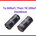 Tụ 820uF Thực Tế 220uF 25x50mm, Tụ Nguồn Cao Áp 450V Máy Hàn Inverter, Tụ Điện Phân Công Suất Lớn, Linh Kiện Lọc Nguồn Cho Nguồn Xung, UPS, Biến Tần, Giảm Ripple Và Ổn Định Điện Áp Hiệu Quả