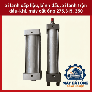 Phụ kiện máy cắt ống 275 315 350, van tiết lưu khí nén điều chỉnh tốc độ xi lanh, xi lanh cấp liệu tự động, bình dầu bôi trơn và xi lanh trộn dầu khí, linh kiện thay thế cho máy cưa cắt ống kim loại trong xưởng cơ khí