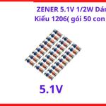 Zener 5.1V 500mW Dán 1206, Gói 50 Con, Diode Bảo Vệ Quá Áp Cho Mạch Logic 5V, Mạch Điều Khiển Và Thiết Bị Công Nghiệp
