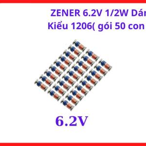 Diode Zener 6.2V SMD 1206, Bộ 50 Con, Linh Kiện Ổn Áp 6V2 Công Suất 0.5W Dùng Trong Mạch Nguồn, Mạch Điều Khiển Và PCB Electronics